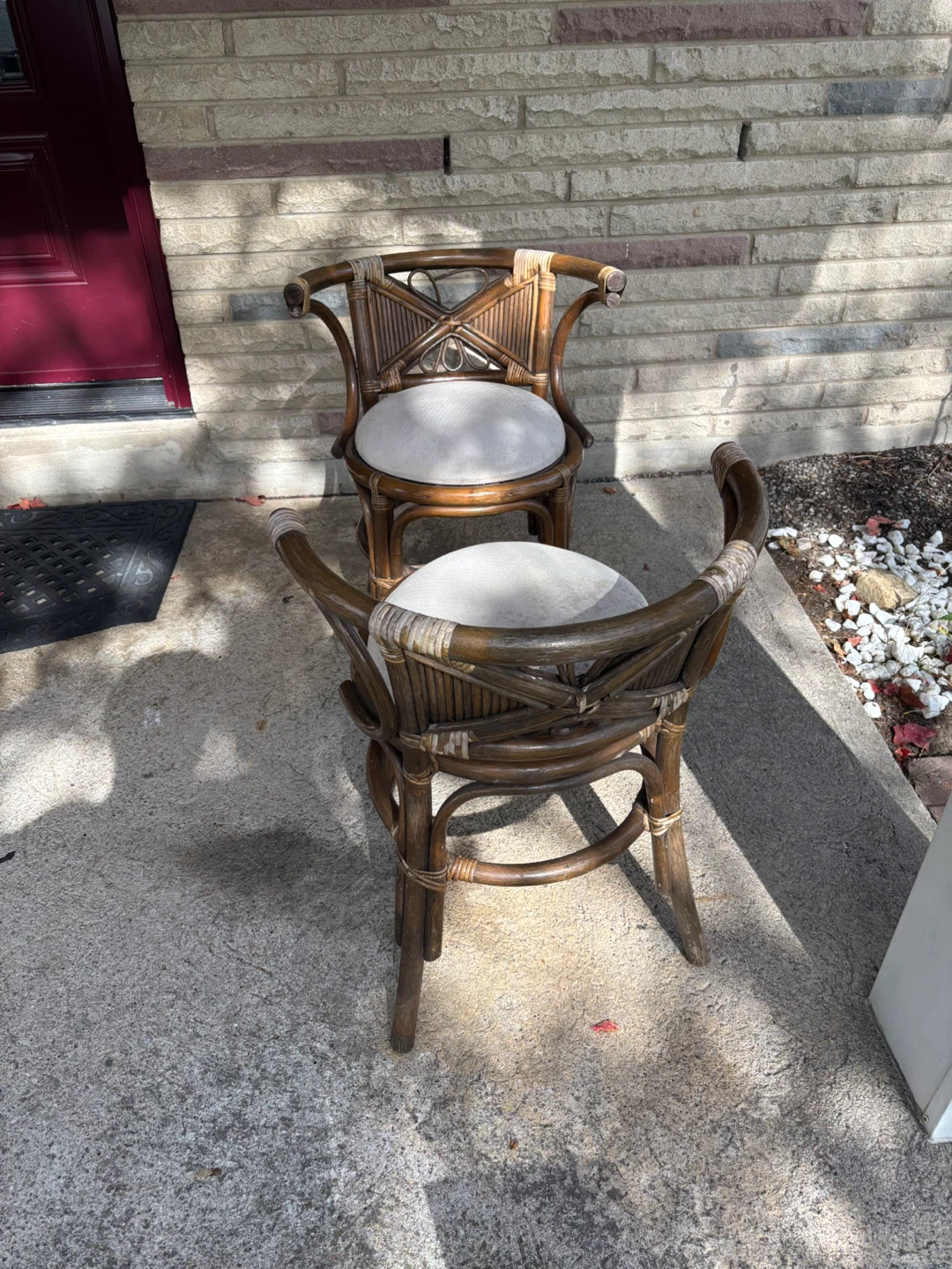 Two Vintage Rattan Accent Chairs - photo 4