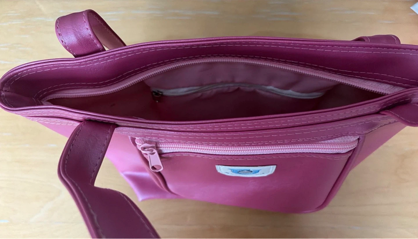 🏈Pink Tote Bag with Front Zipper Pocket - photo 2