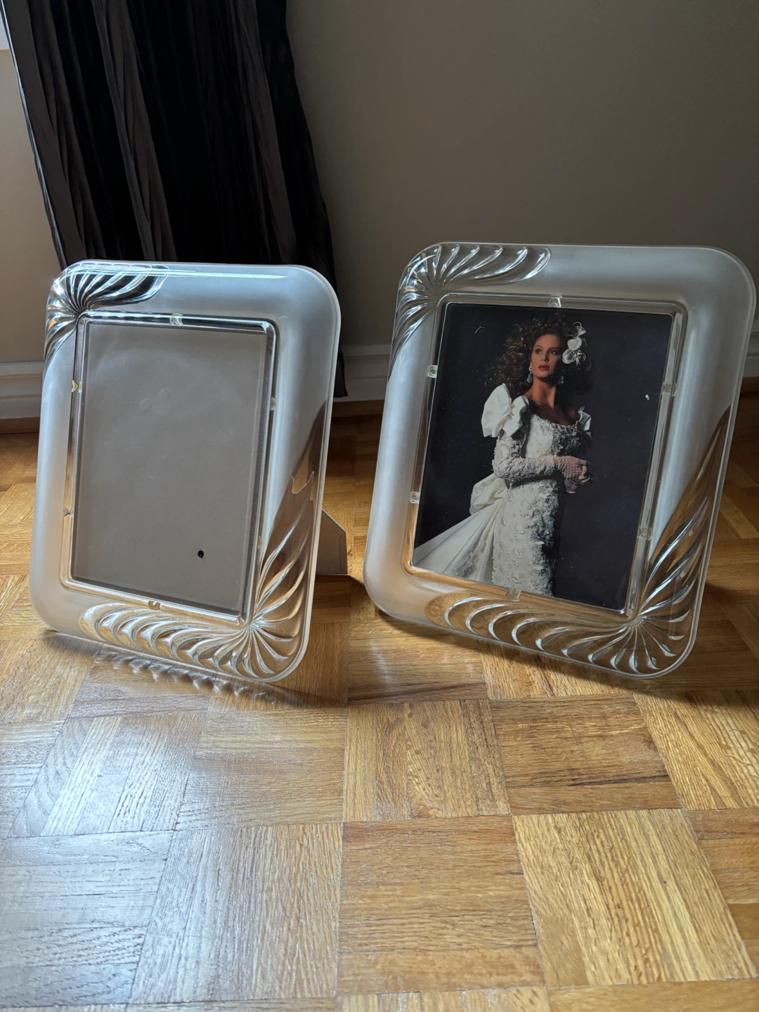 Two Vintage Mikasa Glass Picture Frames 8x10