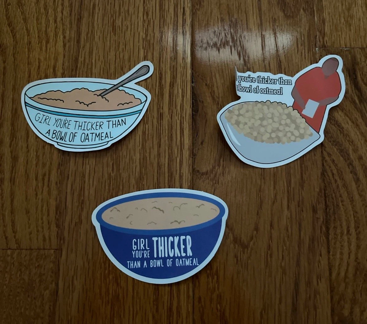 🏈Set of 3 Oatmeal Meme Stickers