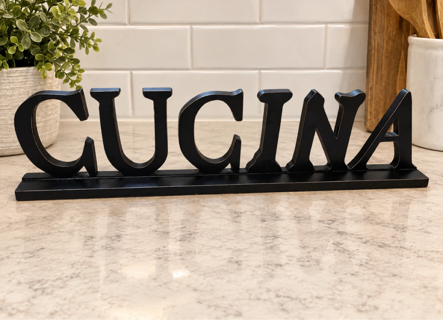 Wooden cucina kitchen plaque sign