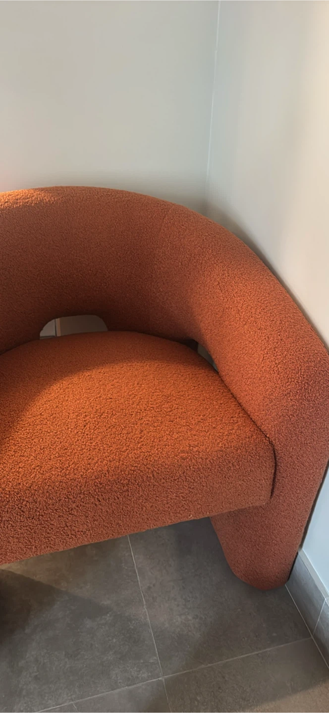 Burnt Orange Bouclé Accent Chair - photo 2