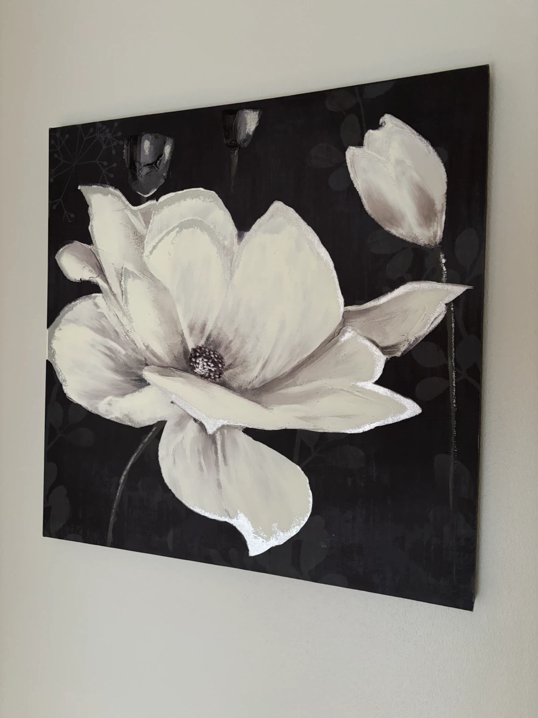 Black and White Magnolia Canvas Wall Art