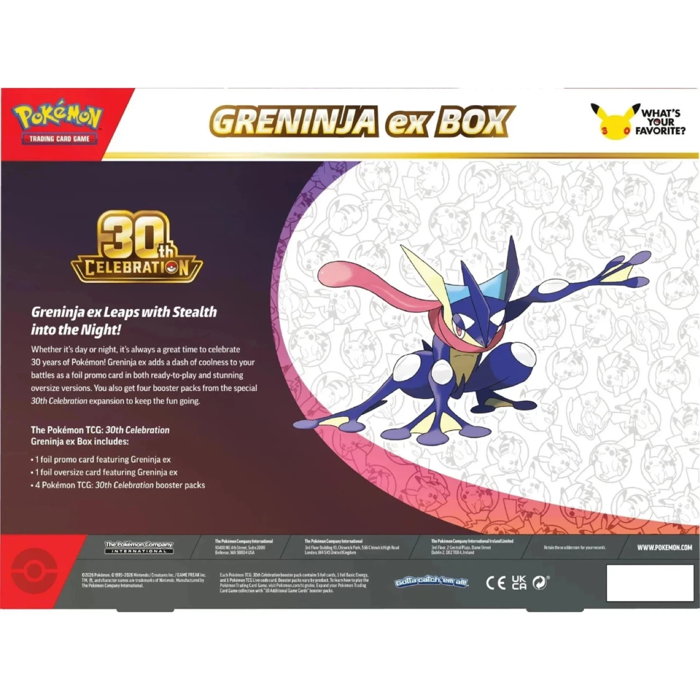 Pokemon 30th Celebration Greninja Ex Box - photo 2