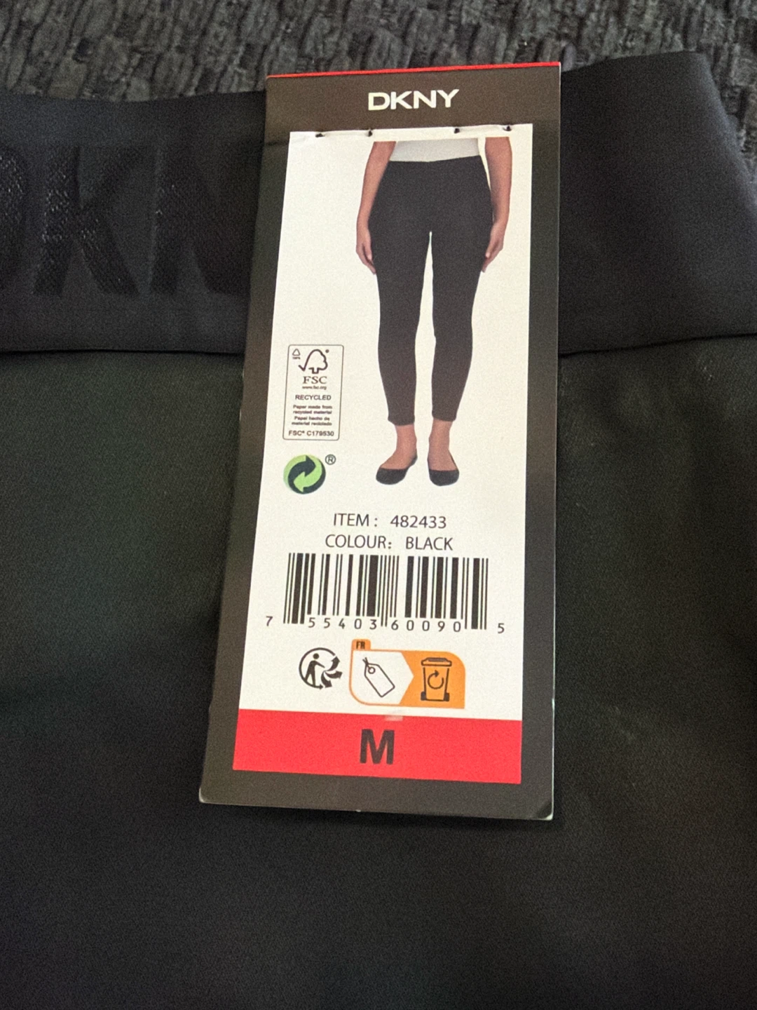 🏈 NWT DKNY Black Pants Leggings - Size M - photo 2
