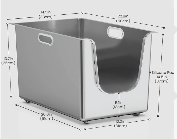 New XL Stainless Steel Cat Litter Box - photo 4