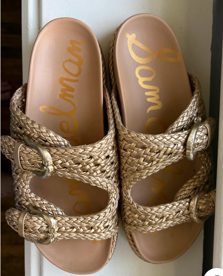 Sam Edelman Gold Braided Sandals Size 9