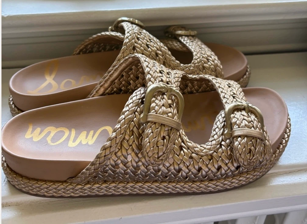 Sam Edelman Gold Braided Sandals Size 9 - photo 2