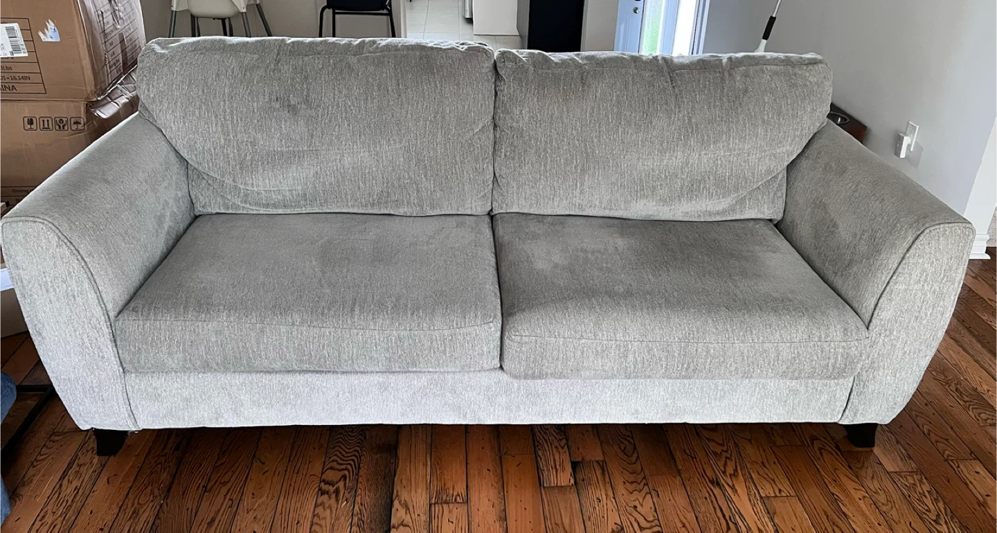 Leons Grey Fabric Two-Cushion Sofa