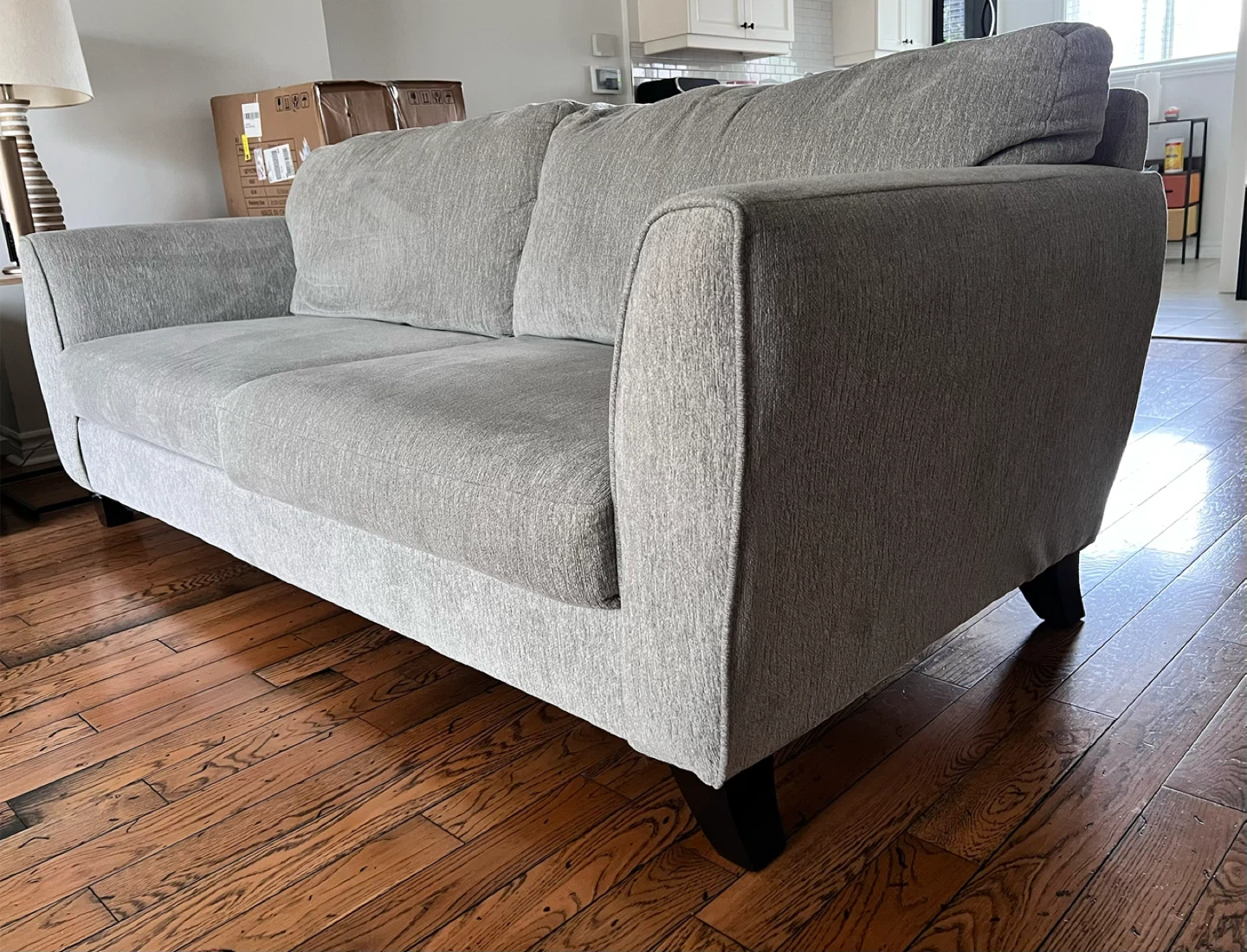 Leons Grey Fabric Two-Cushion Sofa - photo 2