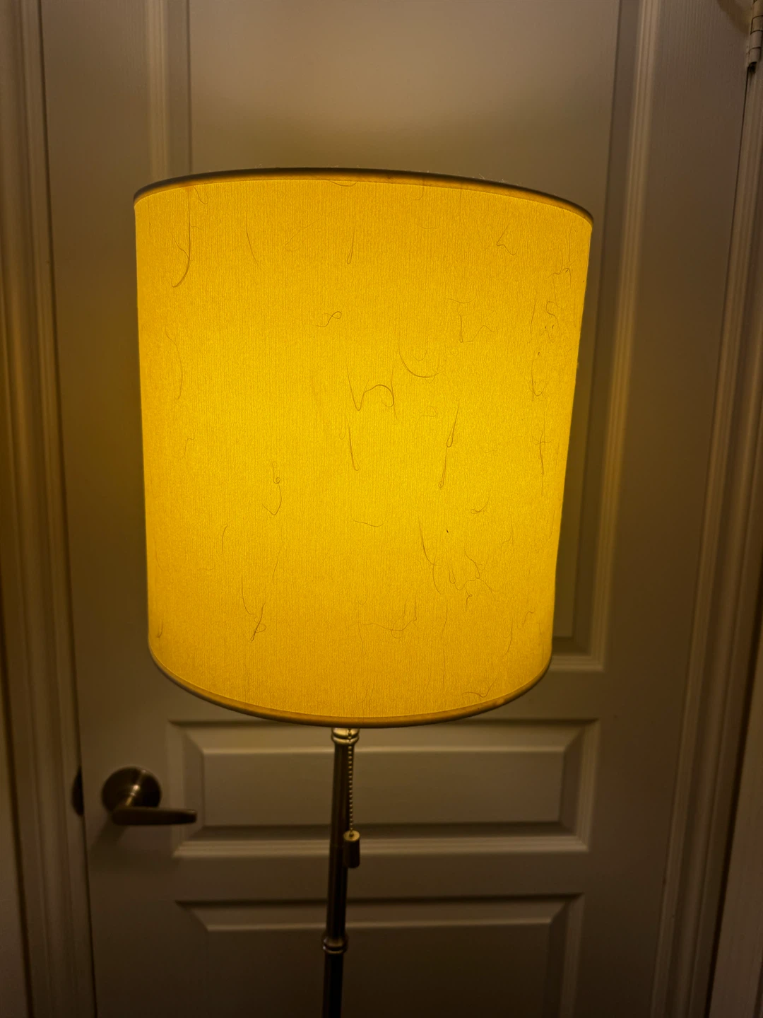Tall Metal Floor Lamp with Yellow Shade - photo 2
