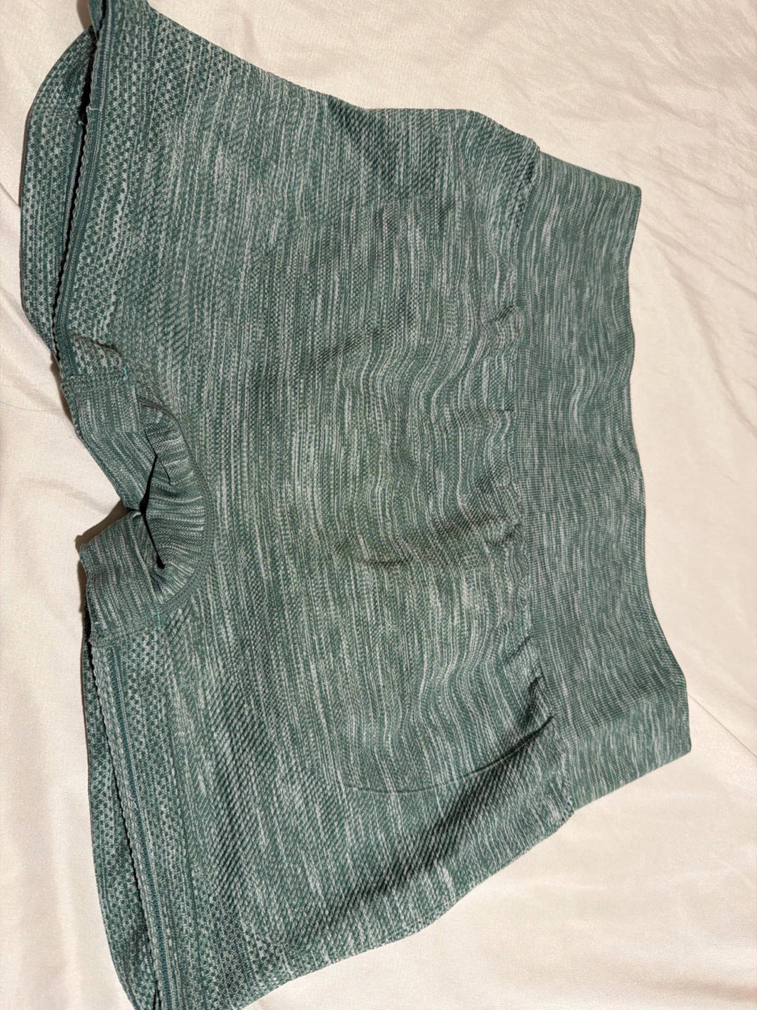Seamless Flow Ruched Yoga Biker Shorts Mottled Pine Green L 🏈🏈🏈