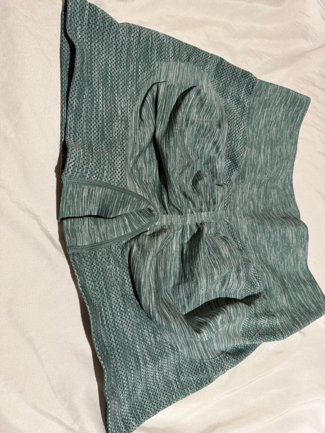Seamless Flow Ruched Yoga Biker Shorts Mottled Pine Green L 🏈🏈🏈 - photo 2
