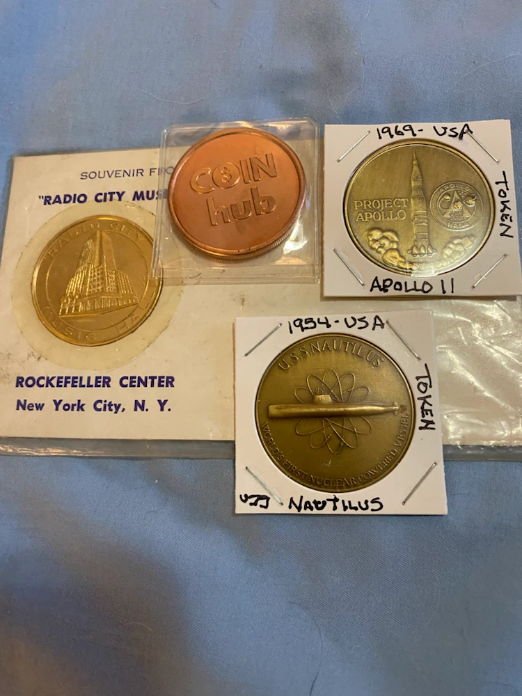 Set of 4 Vintage Souvenir Tokens