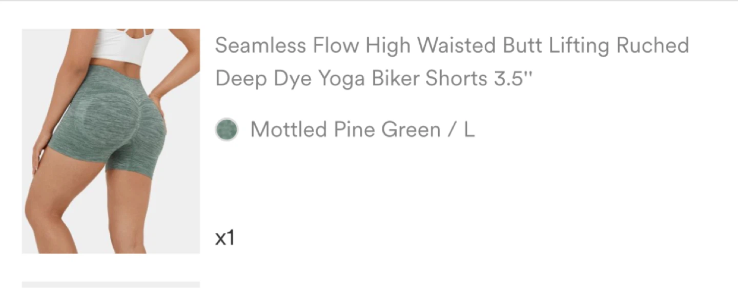 Seamless Flow Ruched Yoga Biker Shorts Mottled Pine Green L 🏈🏈🏈 - photo 3