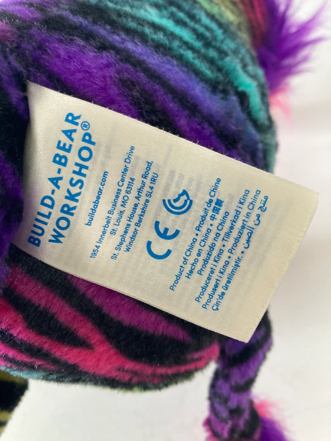 🏈Build-A-Bear Workshop Rainbow Zebra Plush - photo 2
