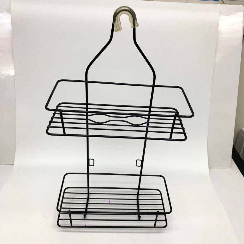 Black Shower Caddy Hanging 2 Tier Bathroom Organizer Storage