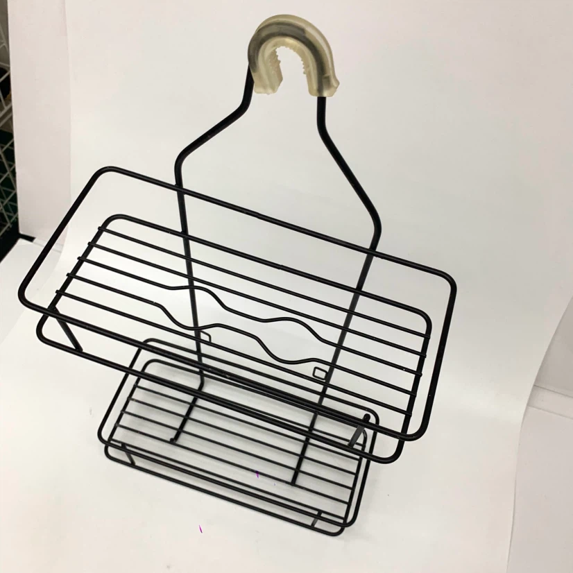 Black Shower Caddy Hanging 2 Tier Bathroom Organizer Storage - photo 2