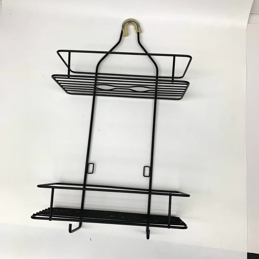 Black Shower Caddy Hanging 2 Tier Bathroom Organizer Storage - photo 4