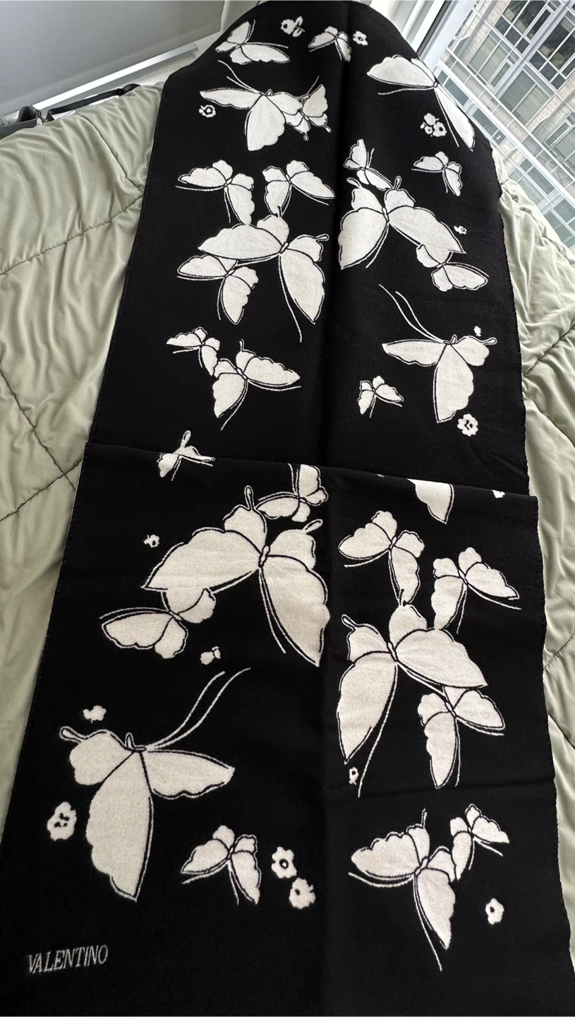 Brand NEW Valentino Butterfly Wool Scarf