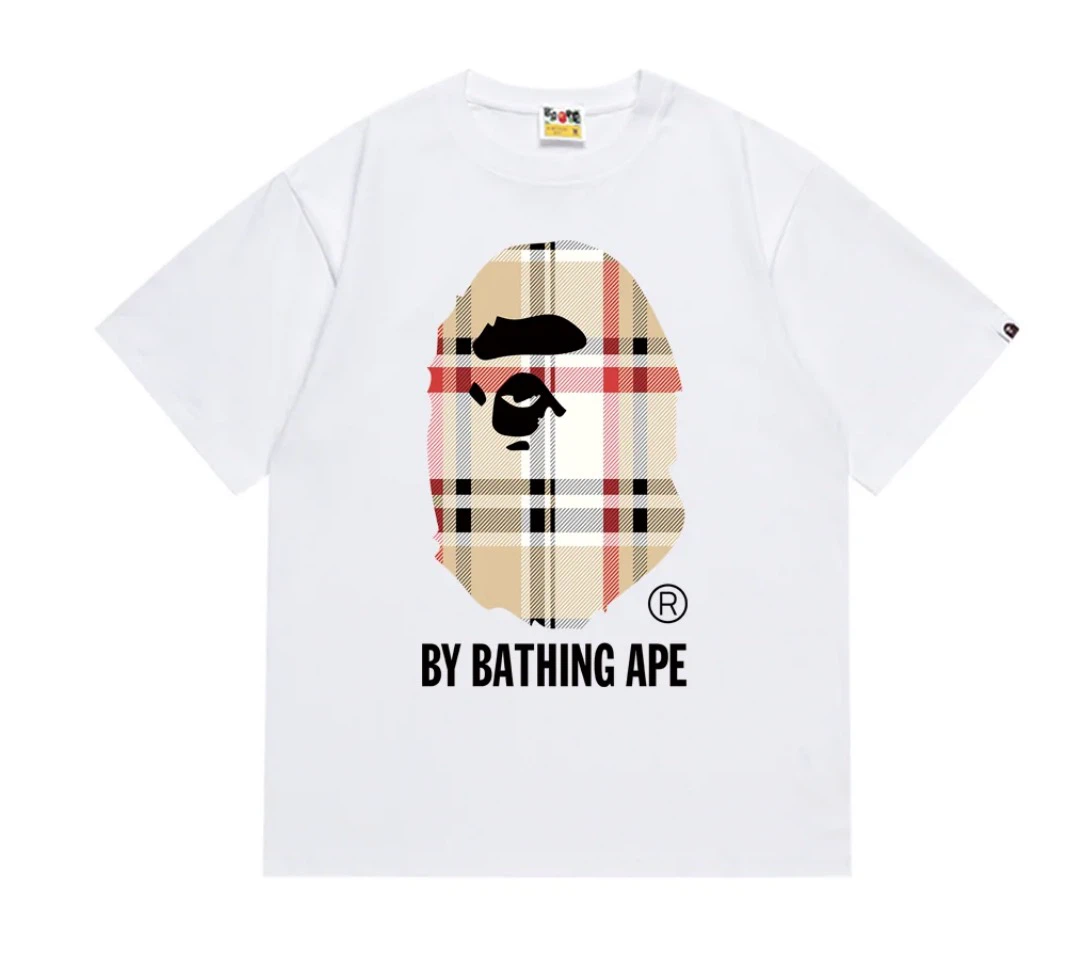 A Bathing Ape Plaid Ape Head T-Shirt