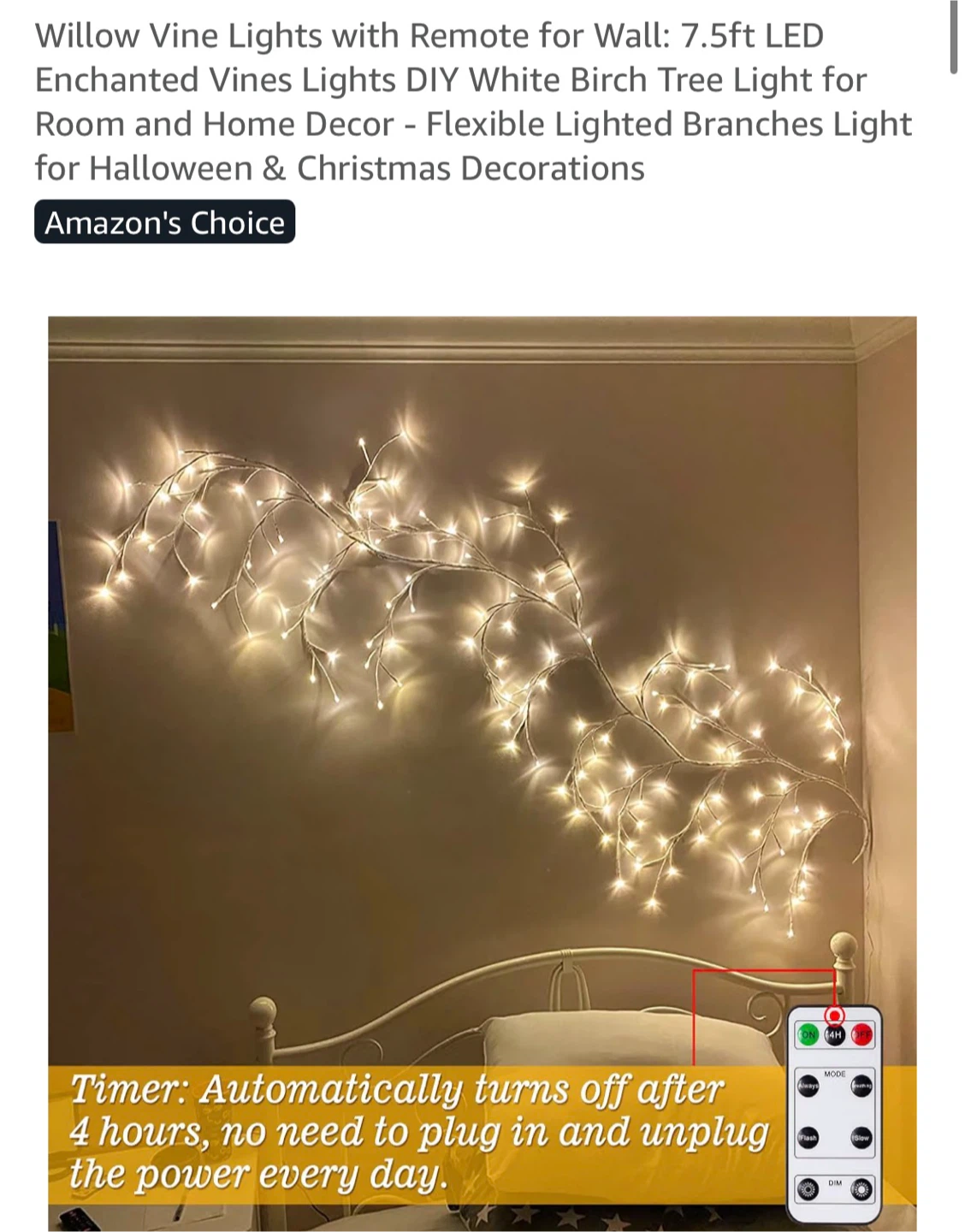 7.5ft Willow Vine LED Wall Lights🏈
