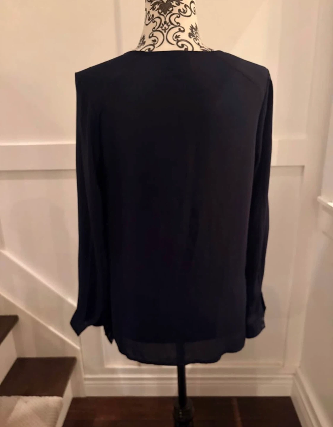 🏈Mossimo Navy Long Sleeve Blouse - photo 2