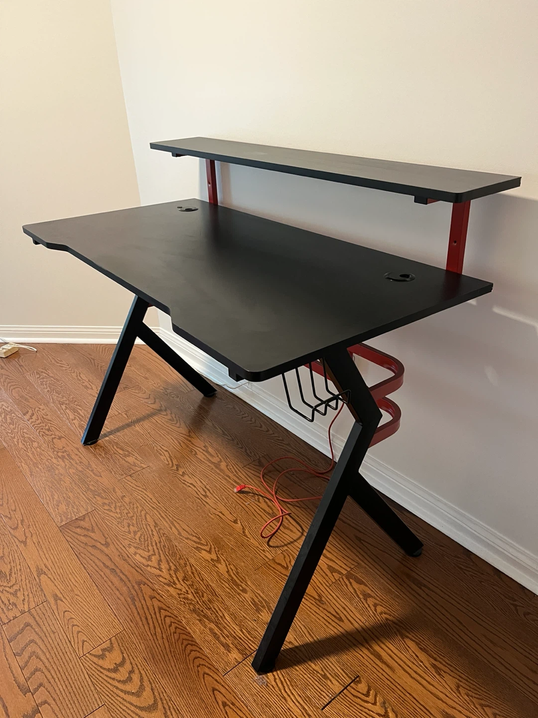 Black Gaming Desk with Shelf - photo 2