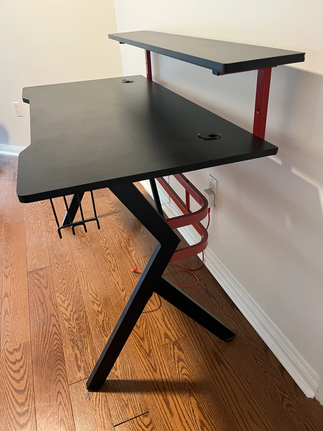 Black Gaming Desk with Shelf - photo 3