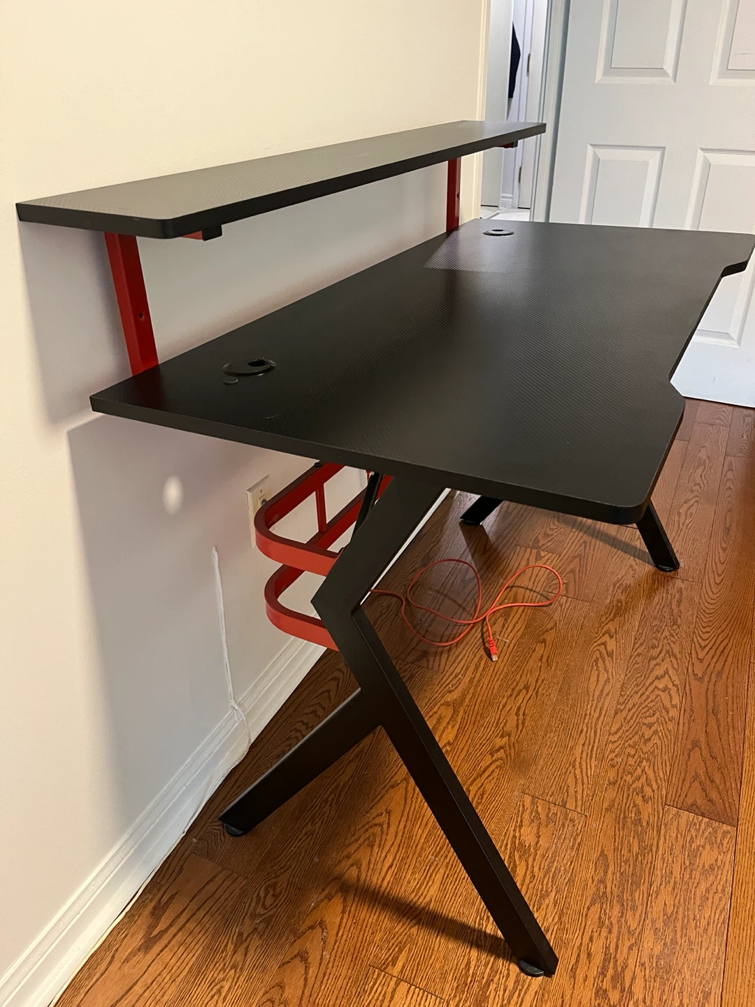 Black Gaming Desk with Shelf - photo 4