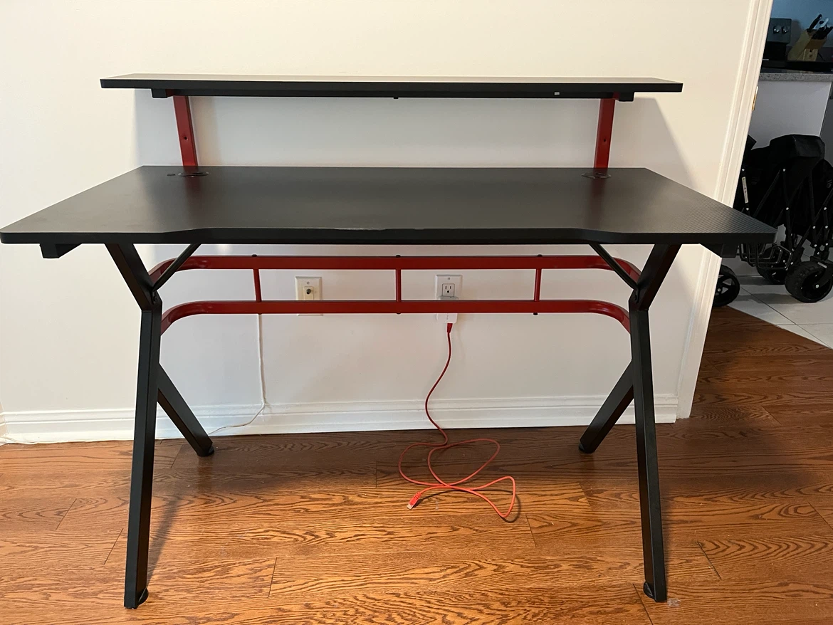 Black Gaming Desk with Shelf - photo 5