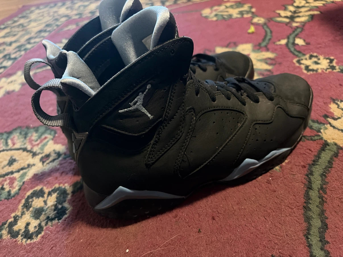 Jordan 7 Retro Black and Blue Sneakers - photo 2