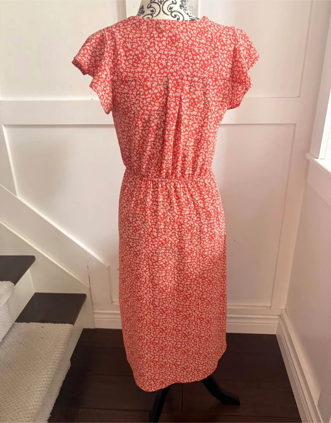 🏈Monteau Los Angeles Red Floral Wrap Dress - photo 2