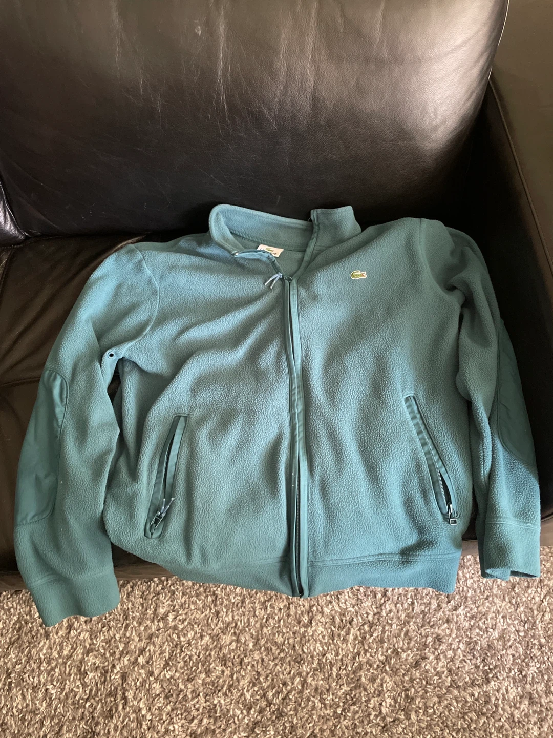 🏈Lacoste Teal Fleece Zip-Up Jacket