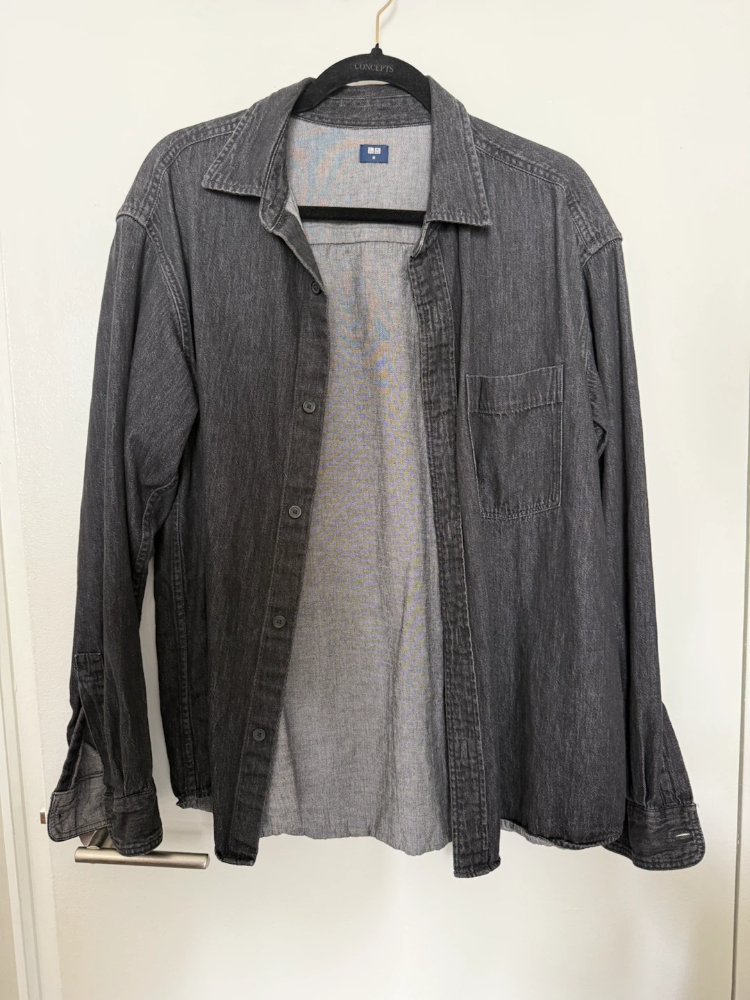 UNIQLO Men's Black Denim Shirt Size M