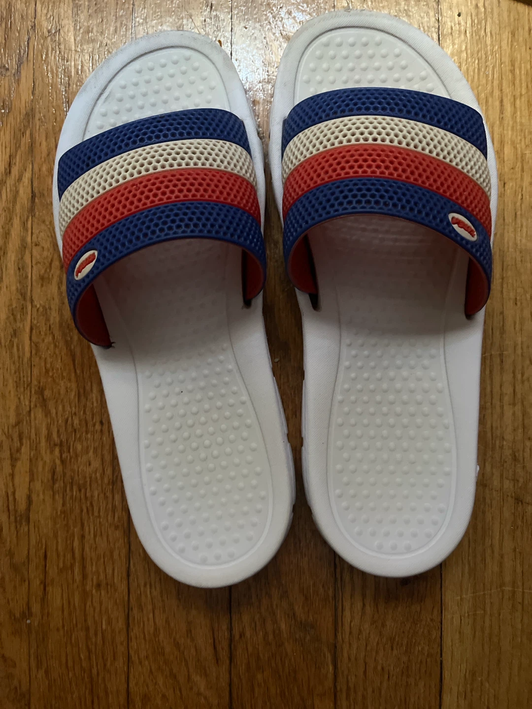 🏈Slide Sandals White Red Blue🏈