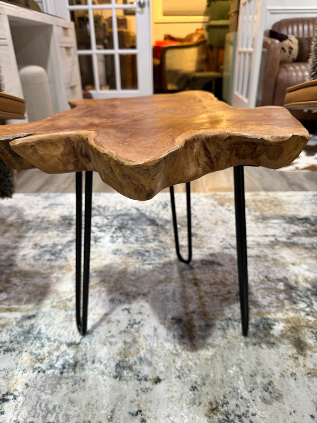 Live Edge Wood Side Table