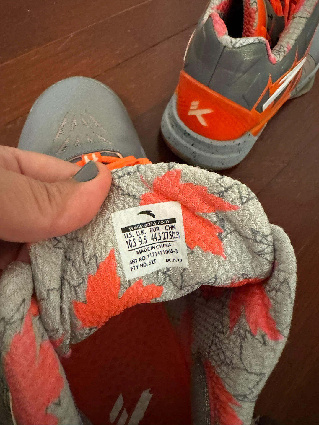 Anta Basketball Shoes Grey and Orange - photo 4