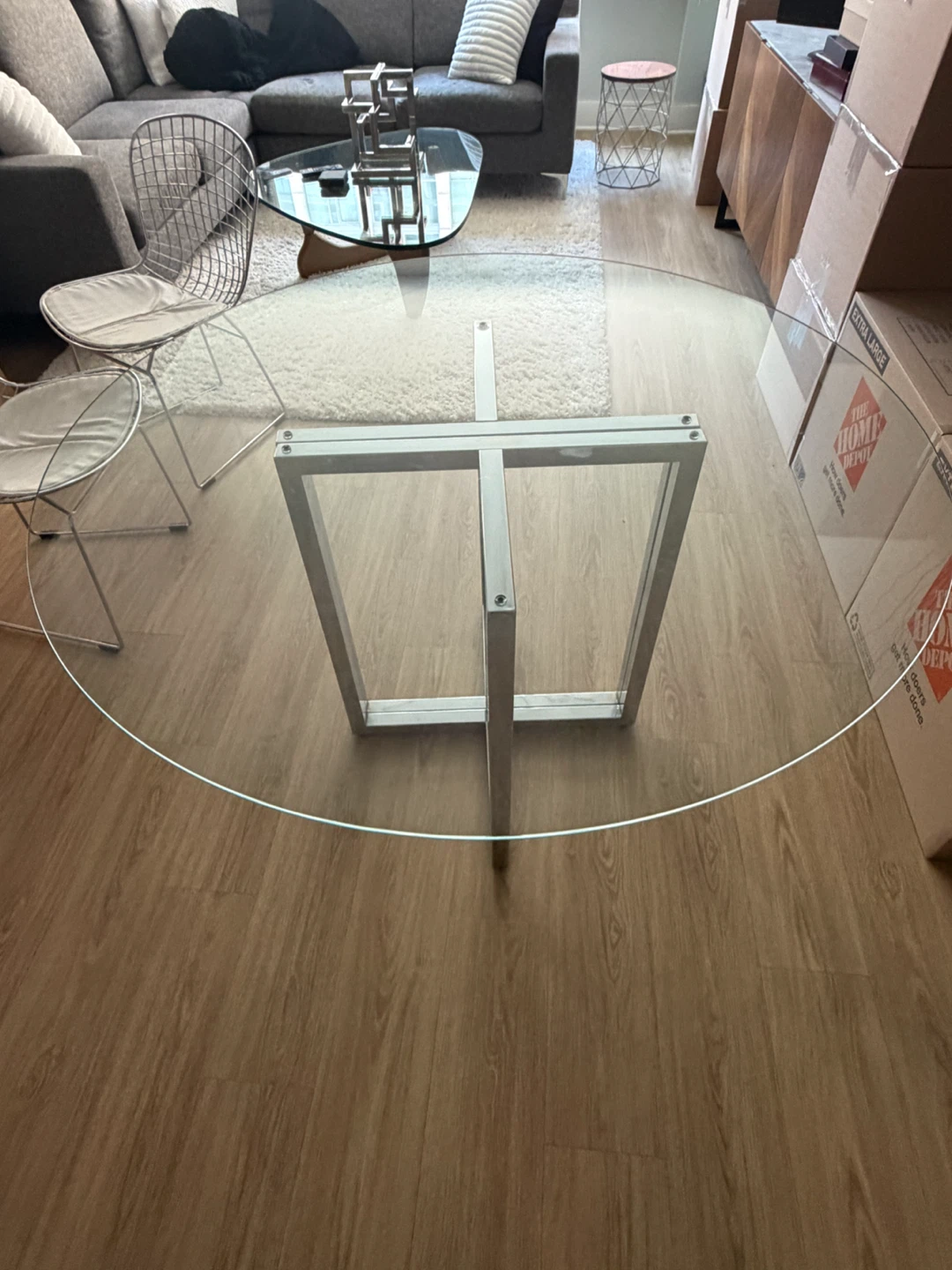 CB2 Silverado Chrome Dining table 47”