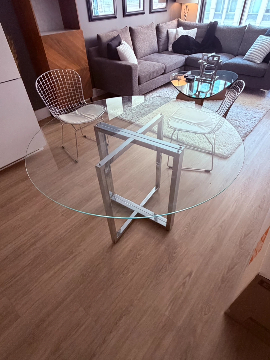 CB2 Silverado Chrome Dining table 47” - photo 2