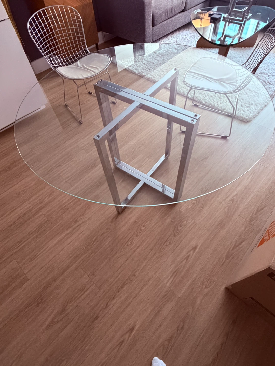 CB2 Silverado Chrome Dining table 47” - photo 3