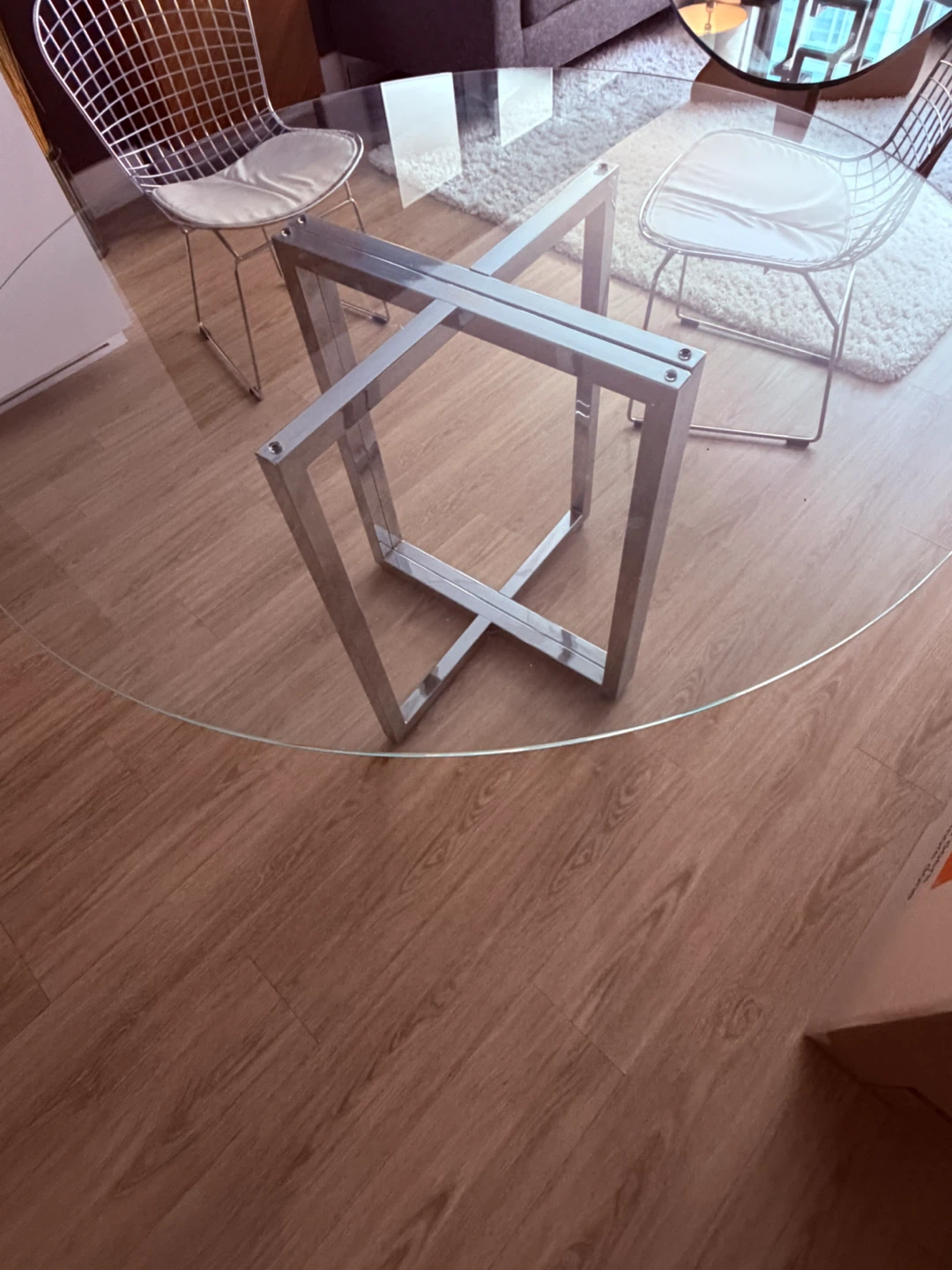 CB2 Silverado Chrome Dining table 47” - photo 4