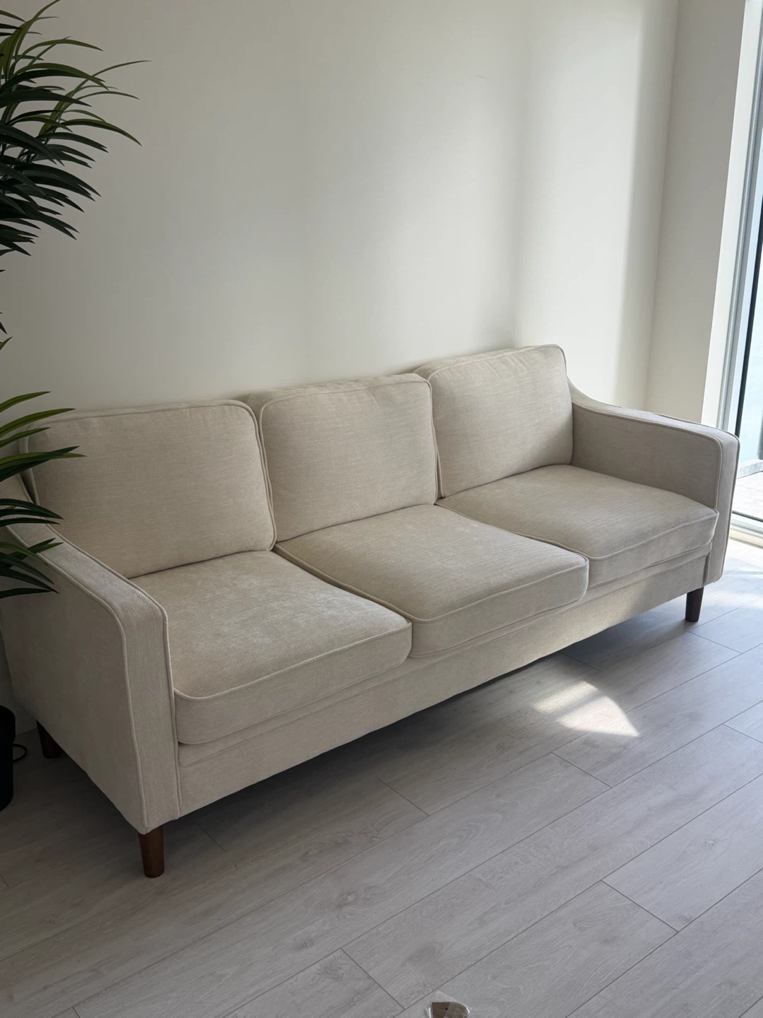 Beige Three-Seater Sofa