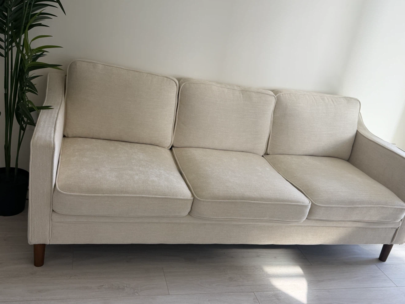 Beige Three-Seater Sofa - photo 2