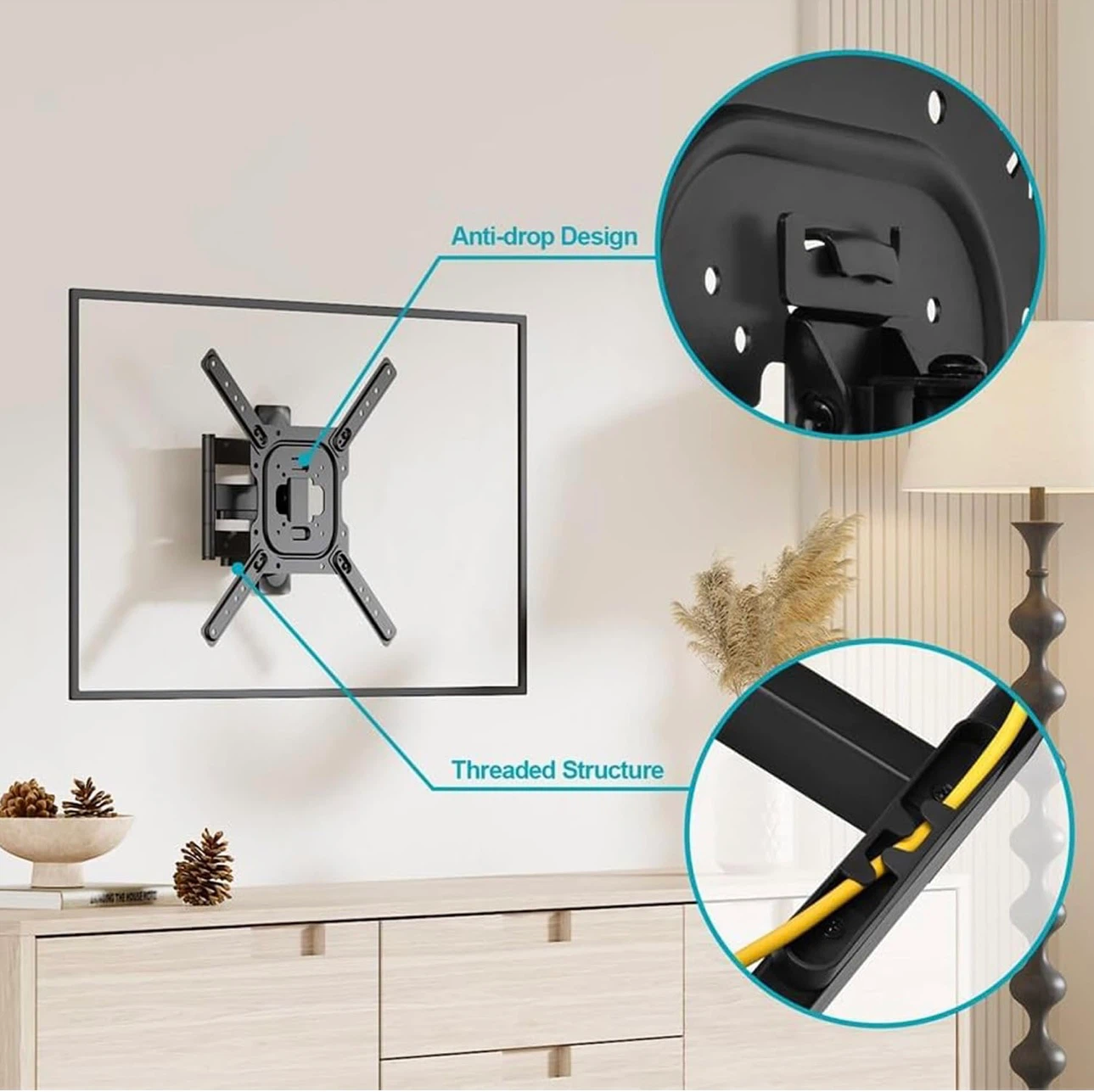 Full-Motion Articulating TV Wall Mount for 23 to 65 inch Tv - photo 4