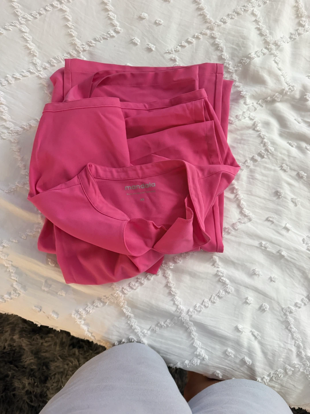 Mandala Scrubs Set in Shocking Pink