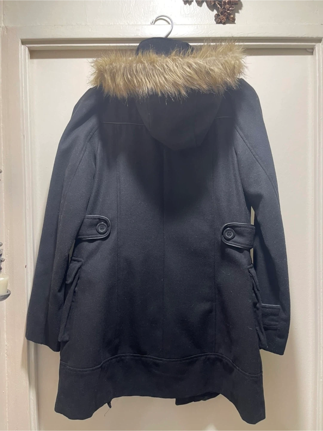 Black Hooded Duffle Coat - photo 2