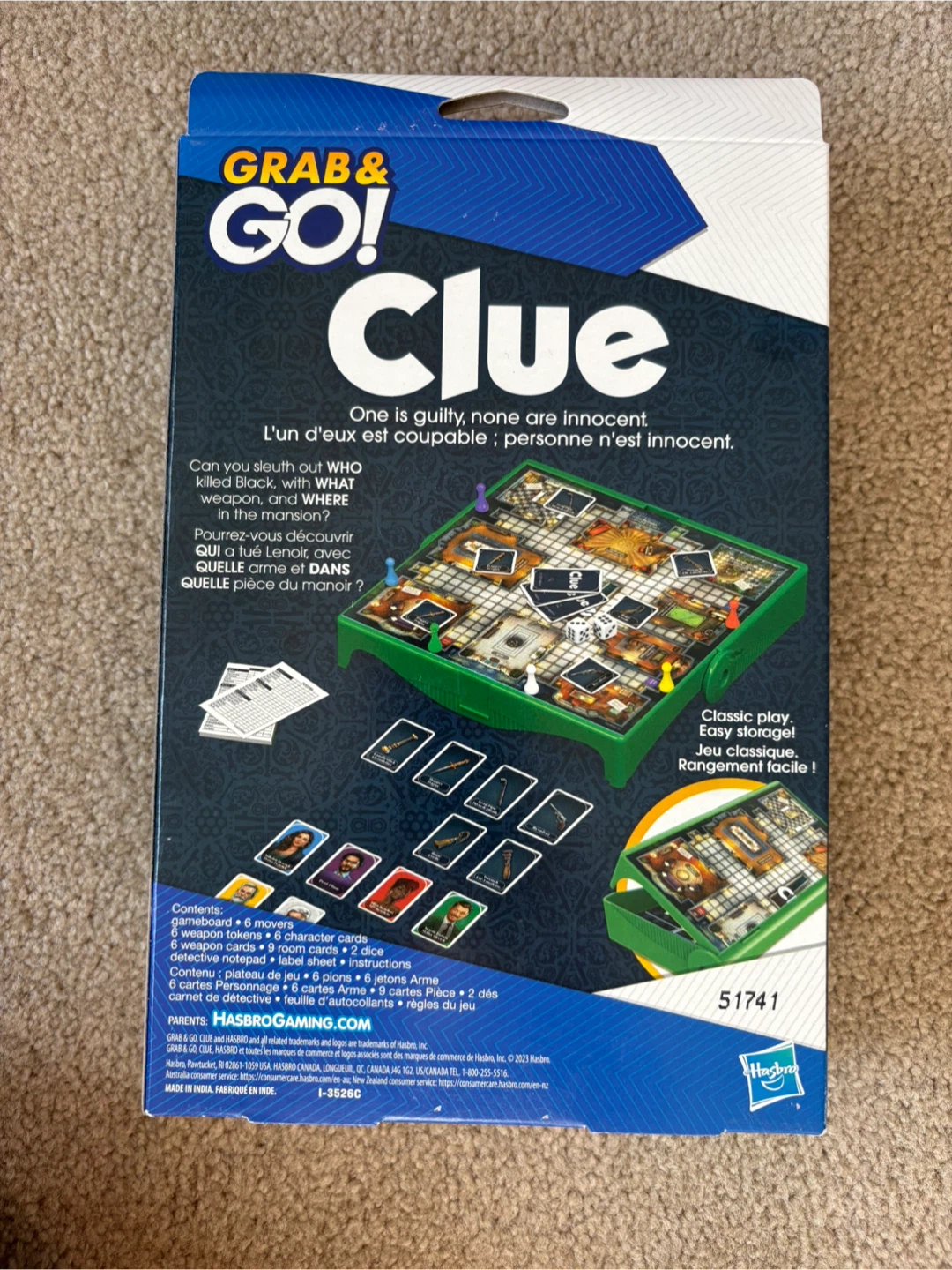 New Hasbro Grab & Go Clue Board Game - photo 2