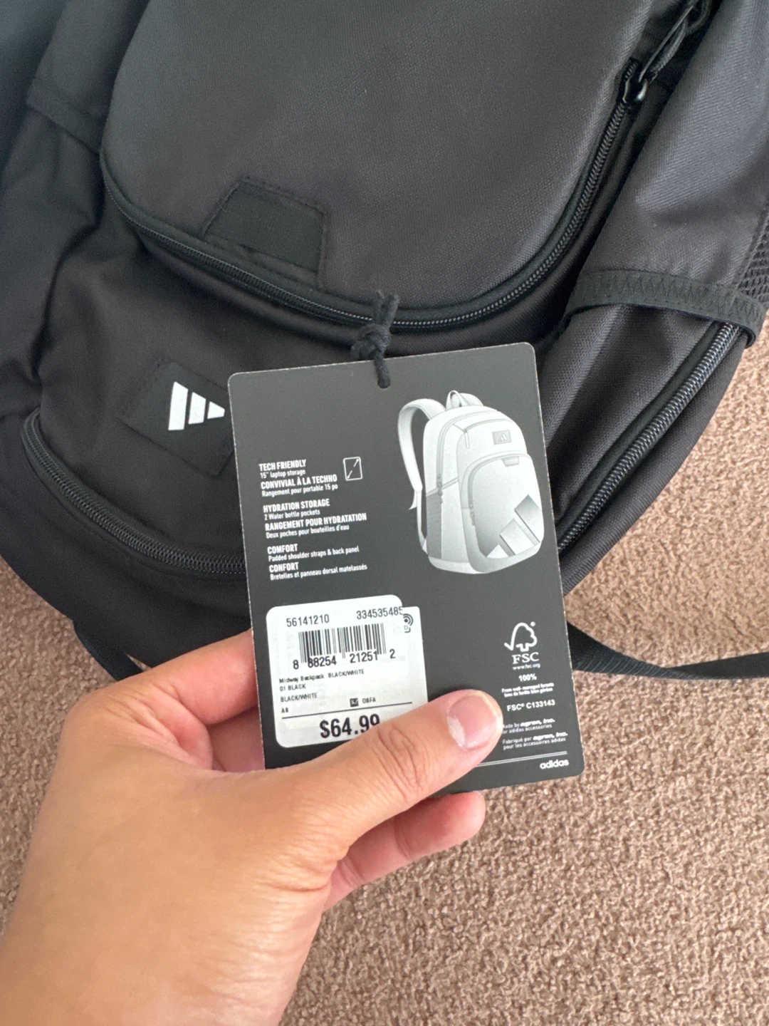 Adidas Midway Backpack - Black - photo 3