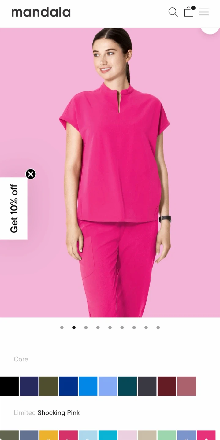 Mandala Scrubs Set in Shocking Pink - photo 2